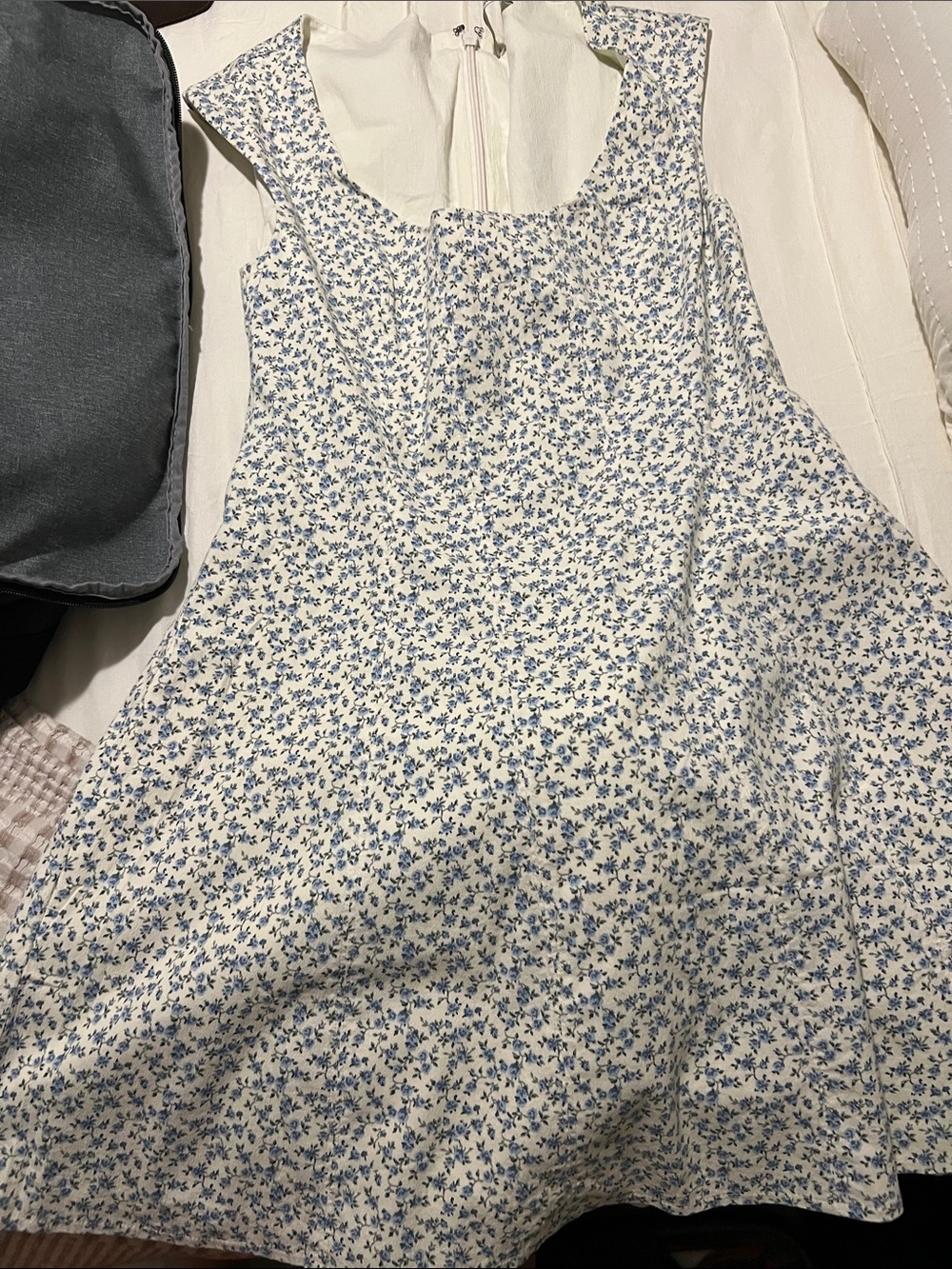 Abercrombie & Fitch White Dress with Subtle Blue Trim